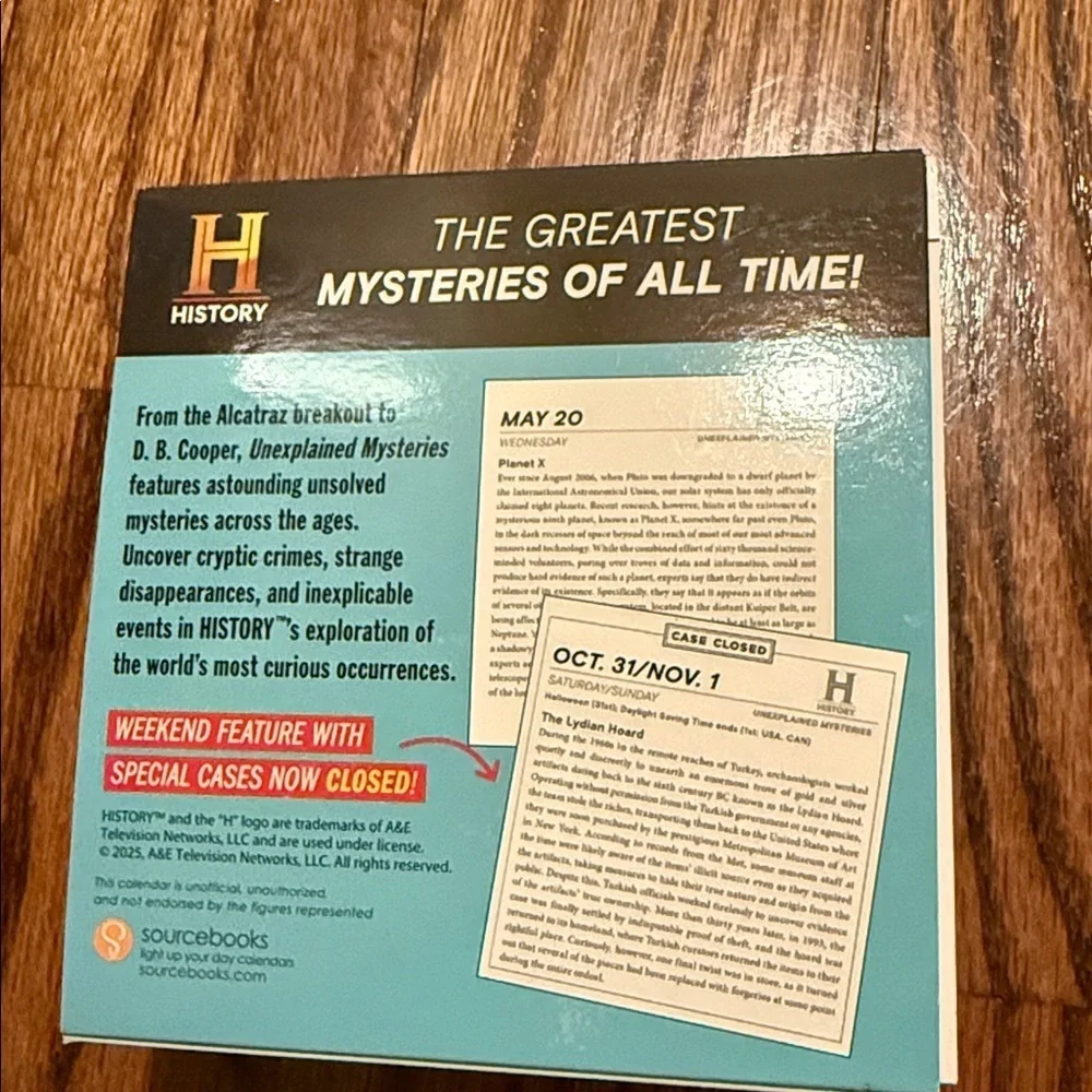 2026 History Channel Unexplained Mysteries Boxed Calendar: 365 Days new